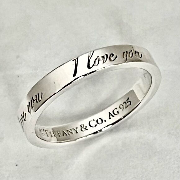 Tiffany & Co. Retired Notes "I Love You" Ring - Sterling Silver - 4.75 - Picture 7 of 8